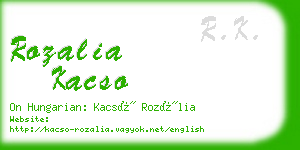 rozalia kacso business card